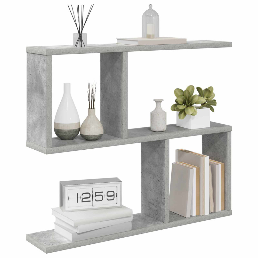 Produktbild för Vägg hylla Betonggrå 60 x 12 x 50,5 cm Konstruerat trä