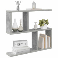 Produktbild för Vägg hylla Betonggrå 60 x 12 x 50,5 cm Konstruerat trä