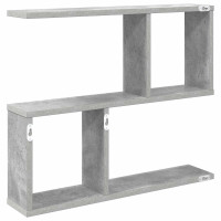 Produktbild för Vägg hylla Betonggrå 60 x 12 x 50,5 cm Konstruerat trä