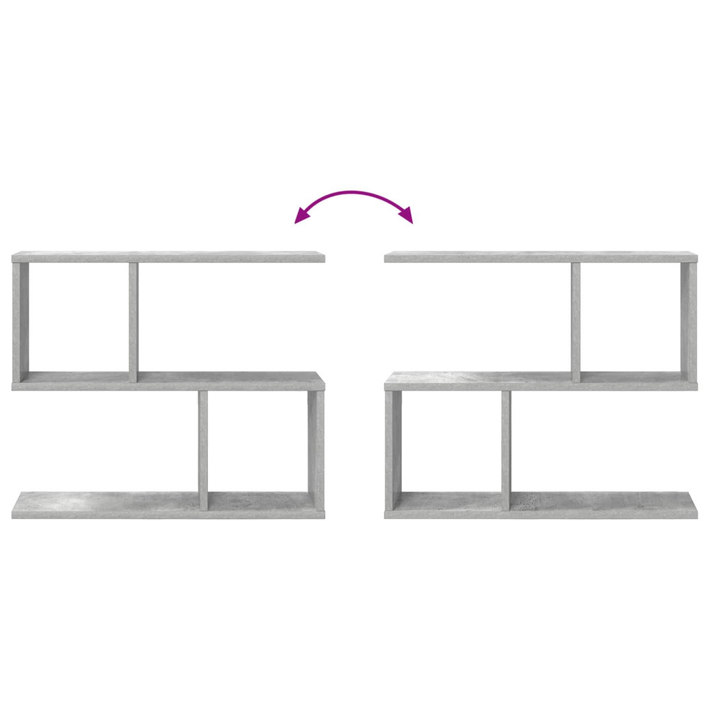 Produktbild för Vägg hylla Betonggrå 60 x 12 x 50,5 cm Konstruerat trä
