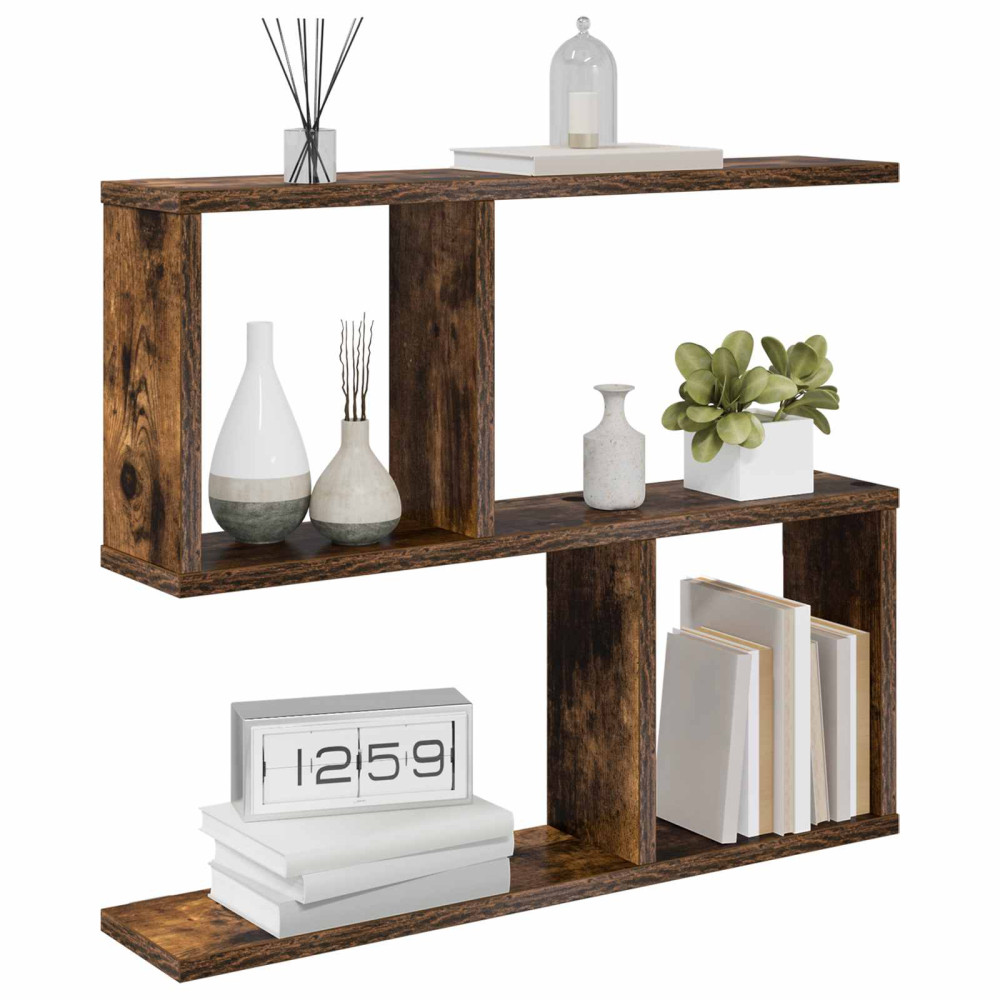 Produktbild för Vägg hylla Rökt ek 60 x 12 x 50,5 cm Konstruerat trä