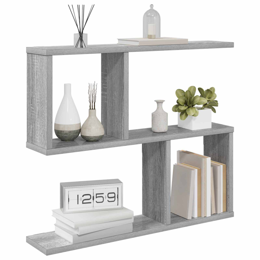 Produktbild för Vägg hylla Grå Sonoma 60 x 12 x 50,5 cm Konstruerat trä
