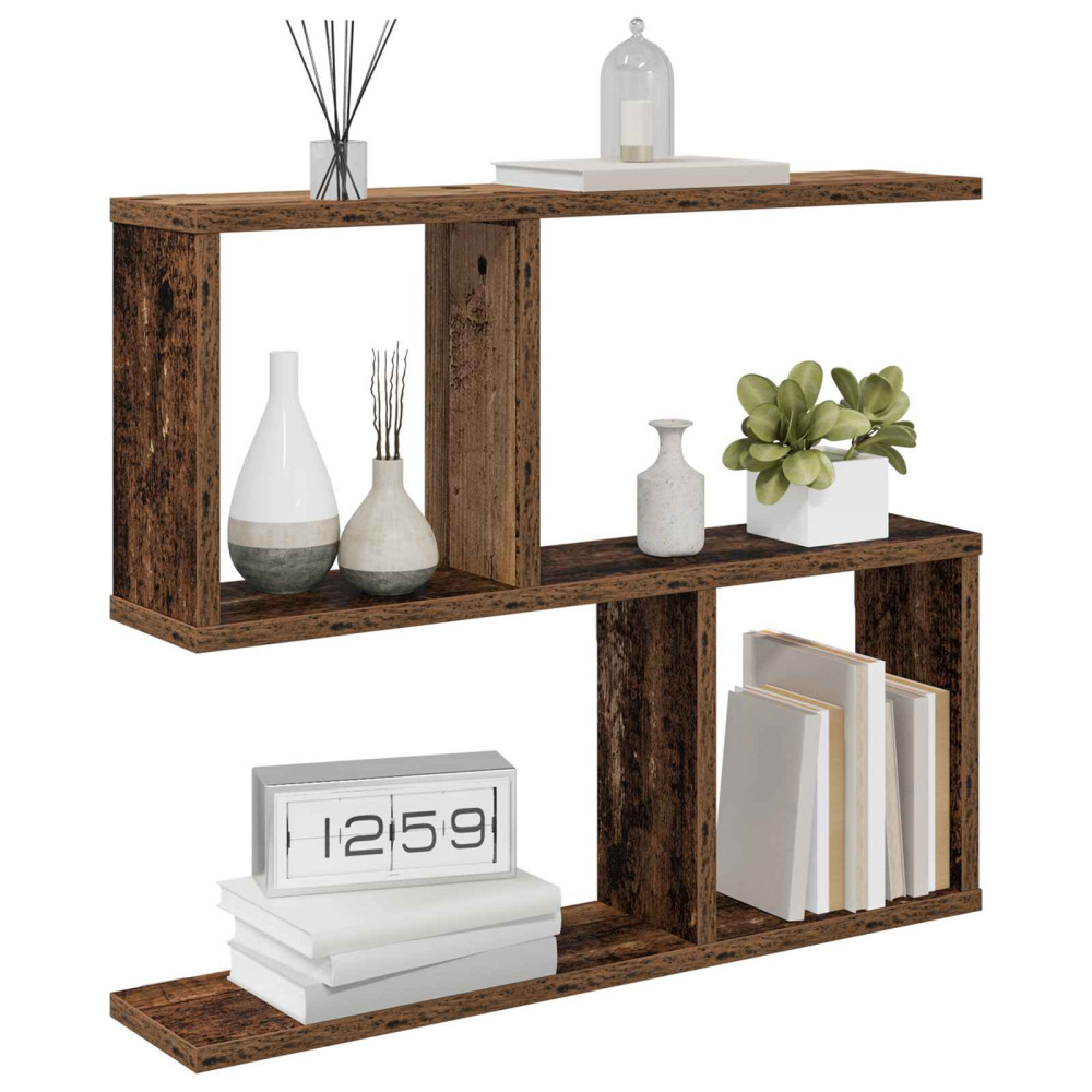 Produktbild för Vägg hylla Gammalt trä 60 x 12 x 50,5 cm Konstruerat trä