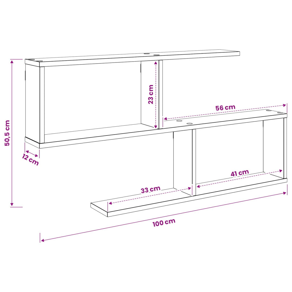Produktbild för Vägg hylla Sonoma-ek 100 x 12 x 50,5 cm Konstruerat trä