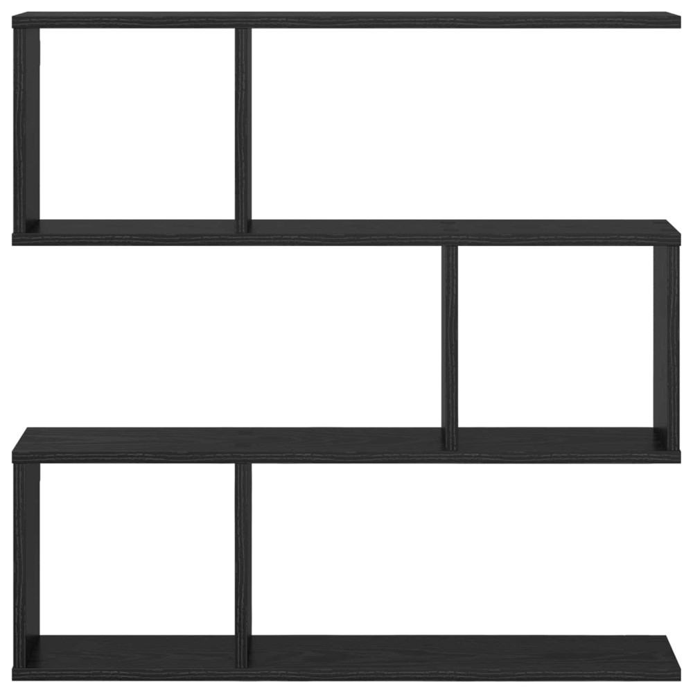 Produktbild för Vägg hylla Svart ek 80 x 12 x 79,5 cm Konstruerat trä