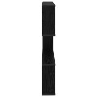 Produktbild för Vägg hylla Svart ek 80 x 12 x 79,5 cm Konstruerat trä