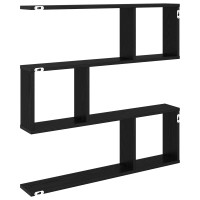 Produktbild för Vägg hylla Svart ek 80 x 12 x 79,5 cm Konstruerat trä