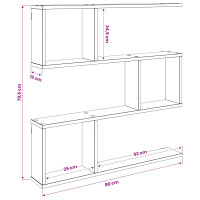Produktbild för Vägg hylla Svart ek 80 x 12 x 79,5 cm Konstruerat trä