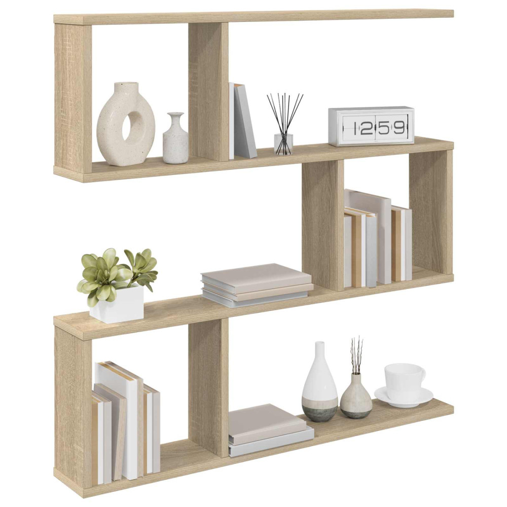 Produktbild för Vägg hylla Sonoma-ek 80 x 12 x 79,5 cm Konstruerat trä