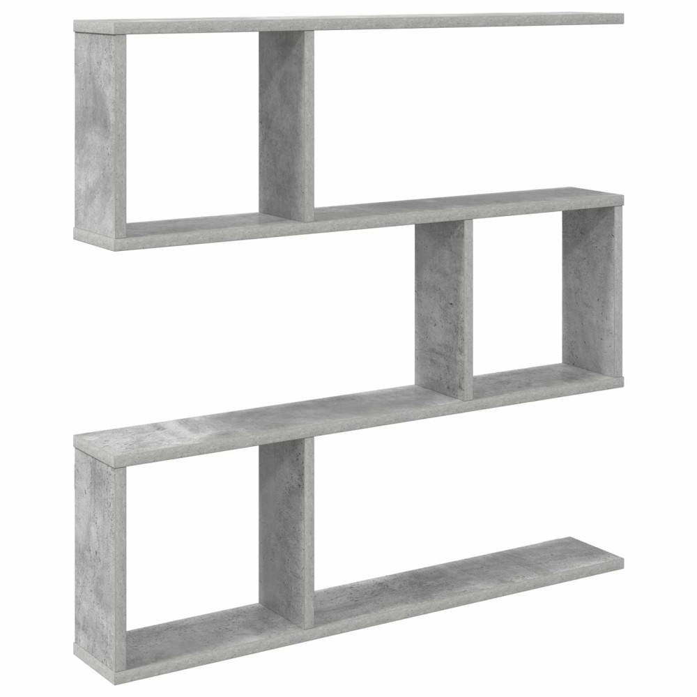 Produktbild för Vägg hylla Betonggrå 80 x 12 x 79,5 cm Konstruerat trä