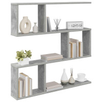 Produktbild för Vägg hylla Betonggrå 80 x 12 x 79,5 cm Konstruerat trä