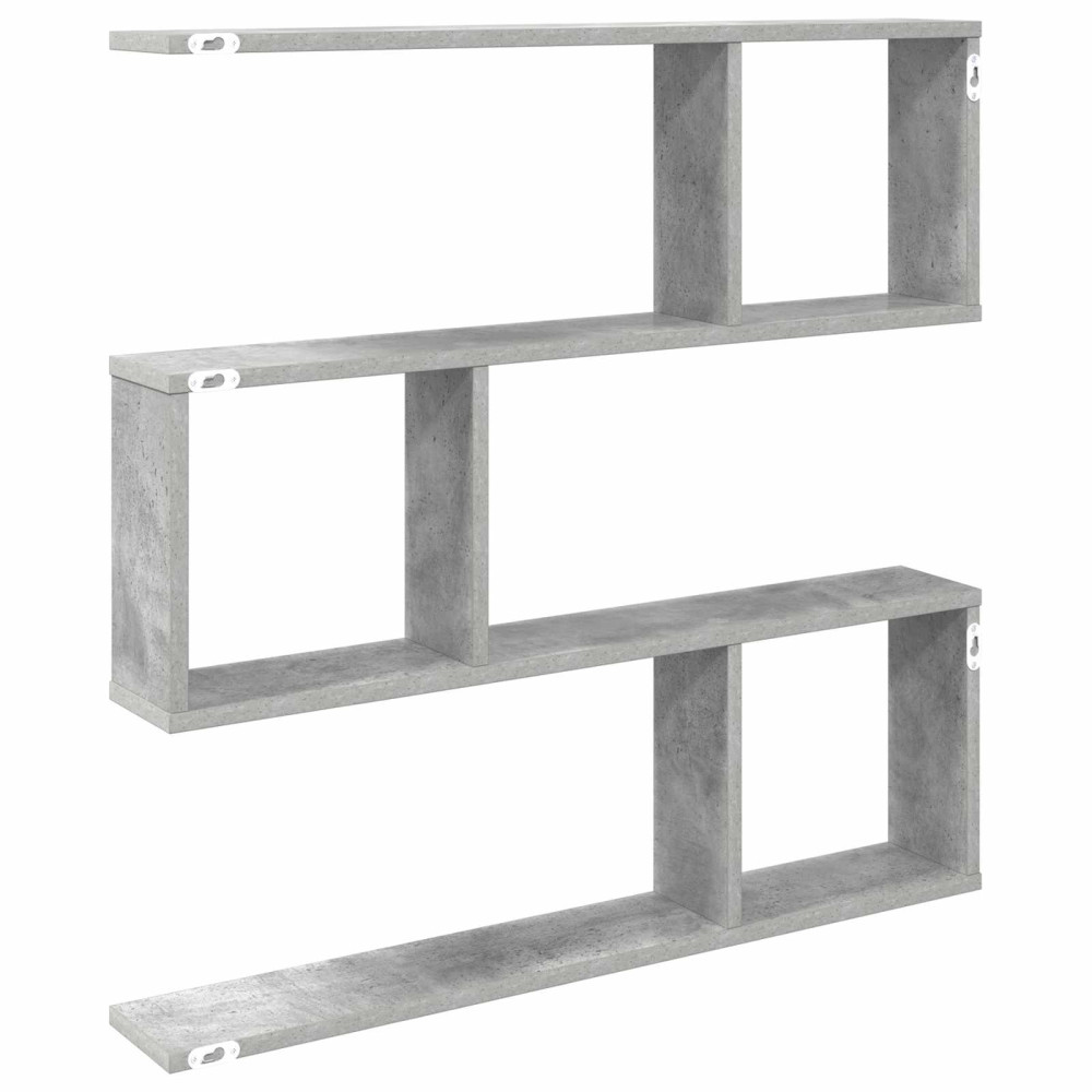 Produktbild för Vägg hylla Betonggrå 80 x 12 x 79,5 cm Konstruerat trä