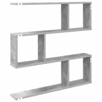Produktbild för Vägg hylla Betonggrå 80 x 12 x 79,5 cm Konstruerat trä