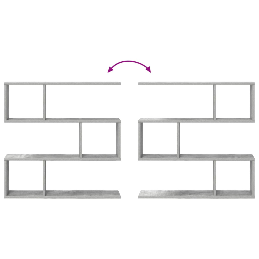 Produktbild för Vägg hylla Betonggrå 80 x 12 x 79,5 cm Konstruerat trä