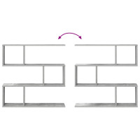 Produktbild för Vägg hylla Betonggrå 80 x 12 x 79,5 cm Konstruerat trä