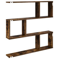 Produktbild för Vägg hylla Rökt ek 80 x 12 x 79,5 cm Konstruerat trä
