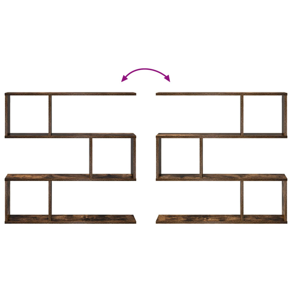 Produktbild för Vägg hylla Rökt ek 80 x 12 x 79,5 cm Konstruerat trä