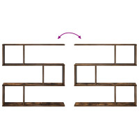 Produktbild för Vägg hylla Rökt ek 80 x 12 x 79,5 cm Konstruerat trä