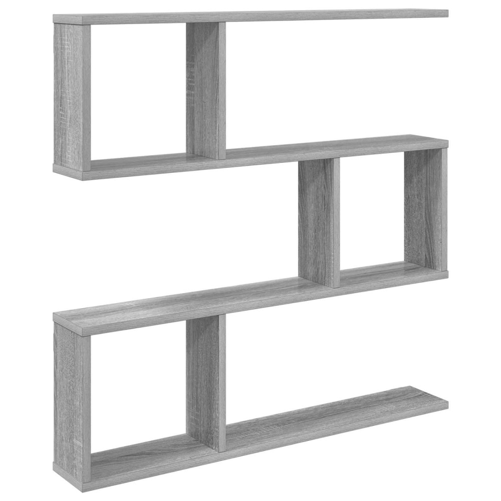 Produktbild för Vägg hylla Grå Sonoma 80 x 12 x 79,5 cm Konstruerat trä