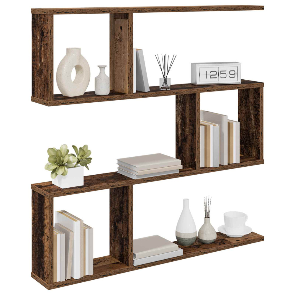 Produktbild för Vägg hylla Gammalt trä 80 x 12 x 79,5 cm Konstruerat trä