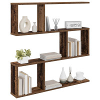 Produktbild för Vägg hylla Gammalt trä 80 x 12 x 79,5 cm Konstruerat trä