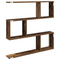 Produktbild för Vägg hylla Gammalt trä 80 x 12 x 79,5 cm Konstruerat trä