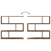 Produktbild för Vägg hylla Gammalt trä 80 x 12 x 79,5 cm Konstruerat trä