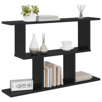 Produktbild för Vägg hylla Svart ek 80 x 15 x 50,5 cm Konstruerat trä