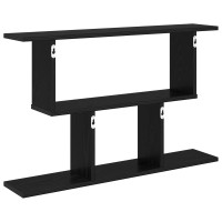 Produktbild för Vägg hylla Svart ek 80 x 15 x 50,5 cm Konstruerat trä