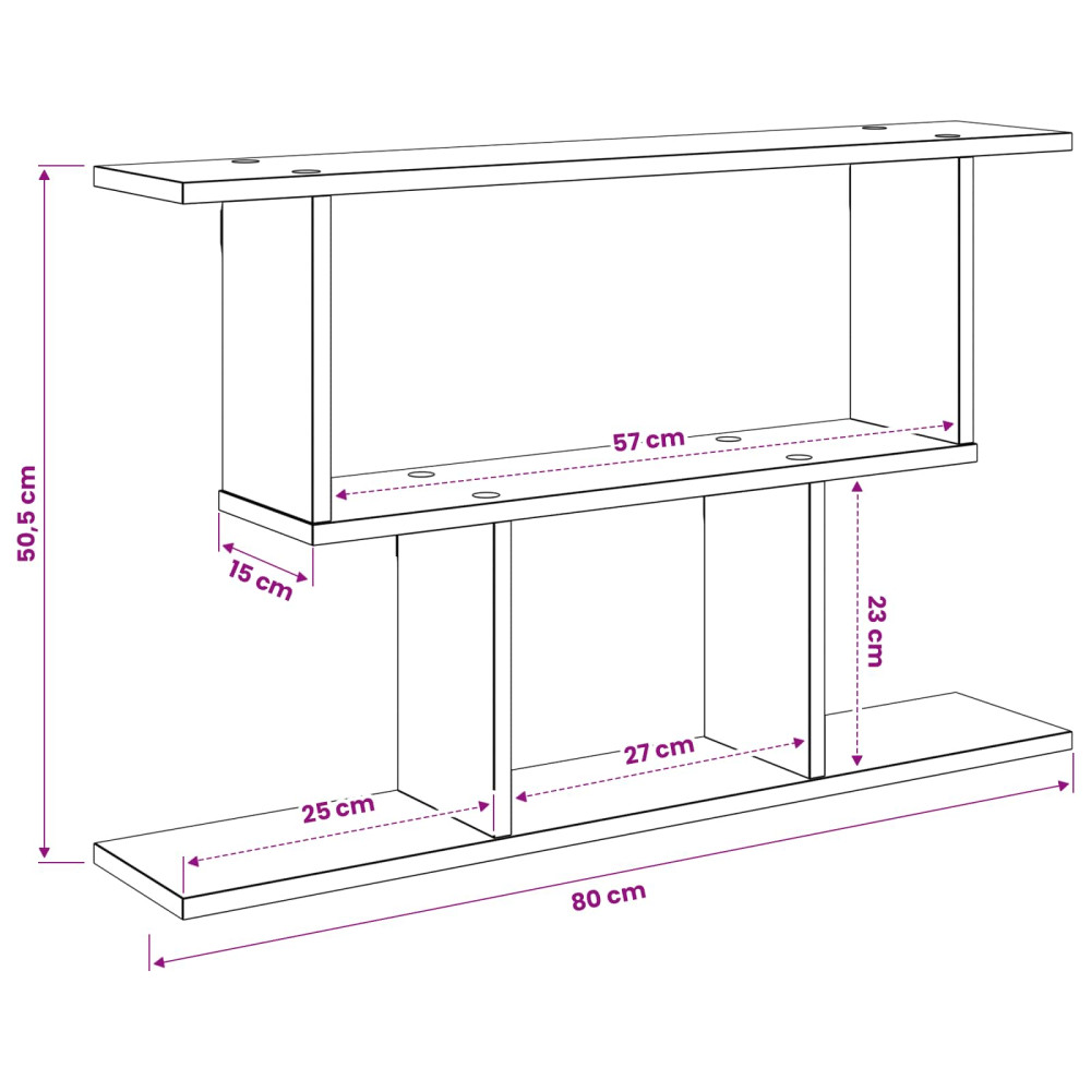Produktbild för Vägg hylla Svart ek 80 x 15 x 50,5 cm Konstruerat trä