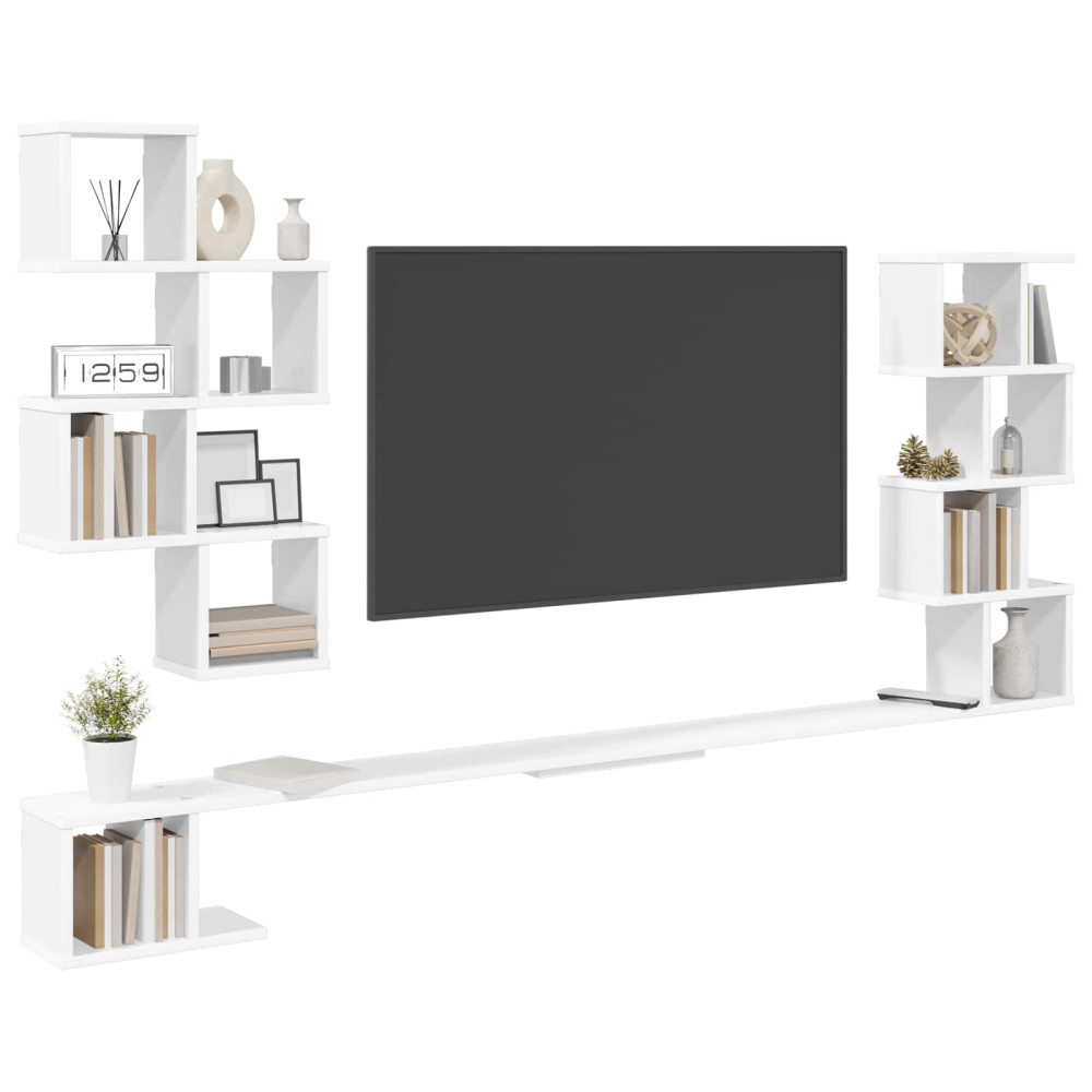 Produktbild för Väggmonterad TV-hylla Vit 180 x 15 x 94 cm Konstruerat trä