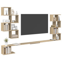 Produktbild för Väggmonterad TV-hylla Sonoma-ek 180 x 15 x 94 cm