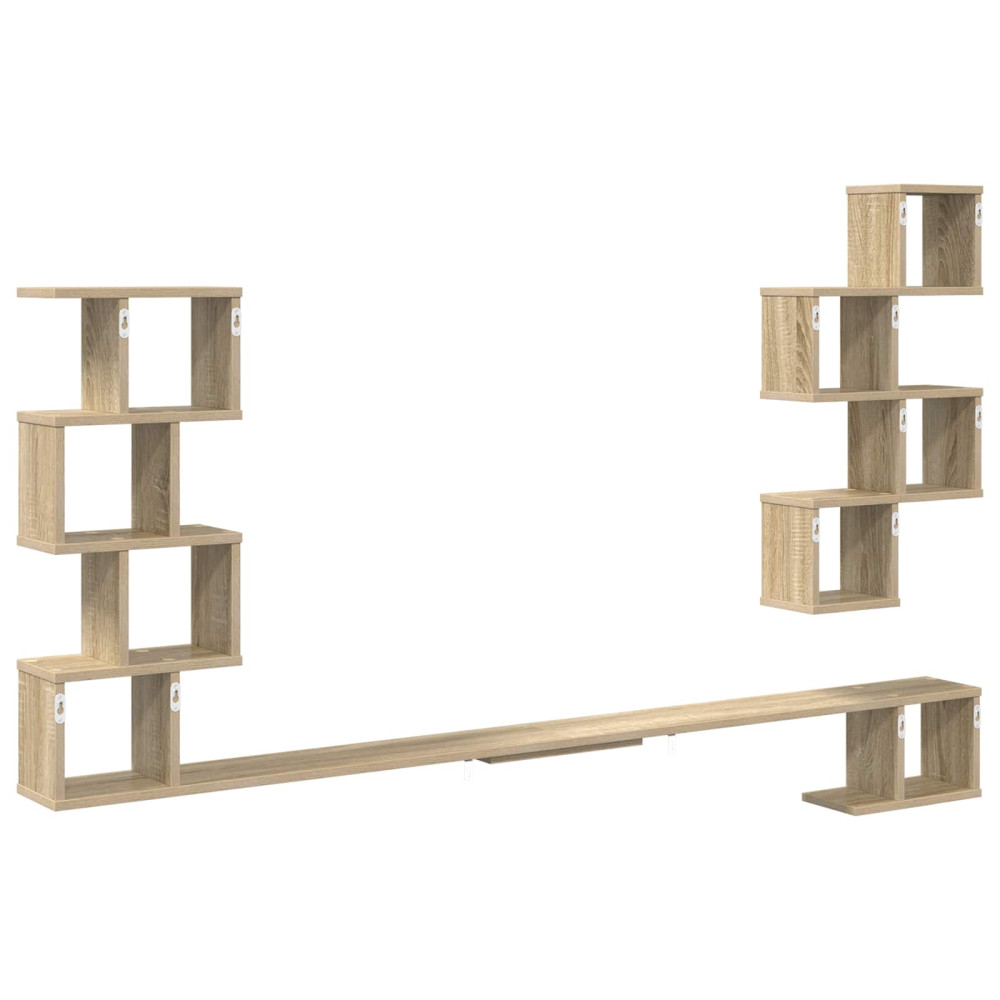 Produktbild för Väggmonterad TV-hylla Sonoma-ek 180 x 15 x 94 cm