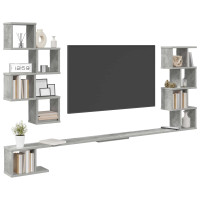 Produktbild för Väggmonterad TV-hylla Betonggrå 180 x 15 x 94 cm