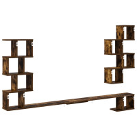 Produktbild för Väggmonterad TV-hylla Rökt ek 180 x 15 x 94 cm Konstruerat trä