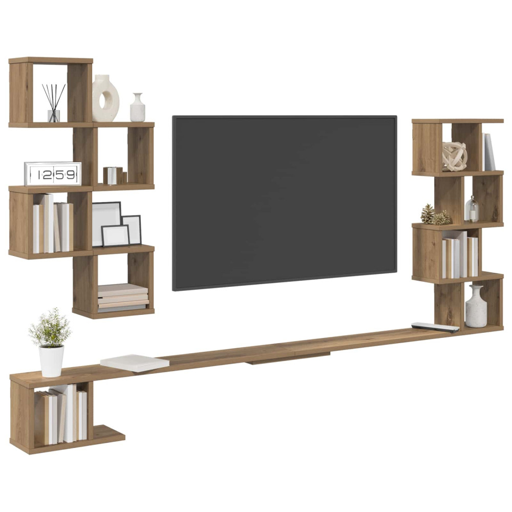 Produktbild för Väggmonterad TV-hylla Artisan-ek 180 x 15 x 94 cm