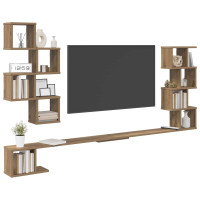 Produktbild för Väggmonterad TV-hylla Artisan-ek 180 x 15 x 94 cm