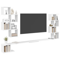 Produktbild för Väggmonterad TV-hylla Vit 160 x 15 x 94 cm Konstruerat trä
