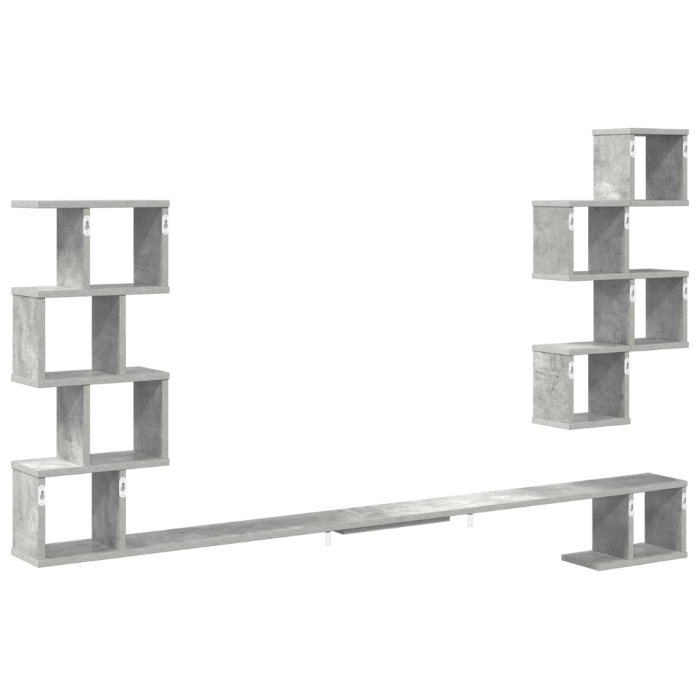 Produktbild för Väggmonterad TV-hylla Betonggrå 160 x 15 x 94 cm