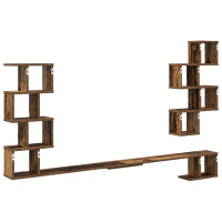 Produktbild för Väggmonterad TV-hylla Gammalt trä 160 x 15 x 94 cm