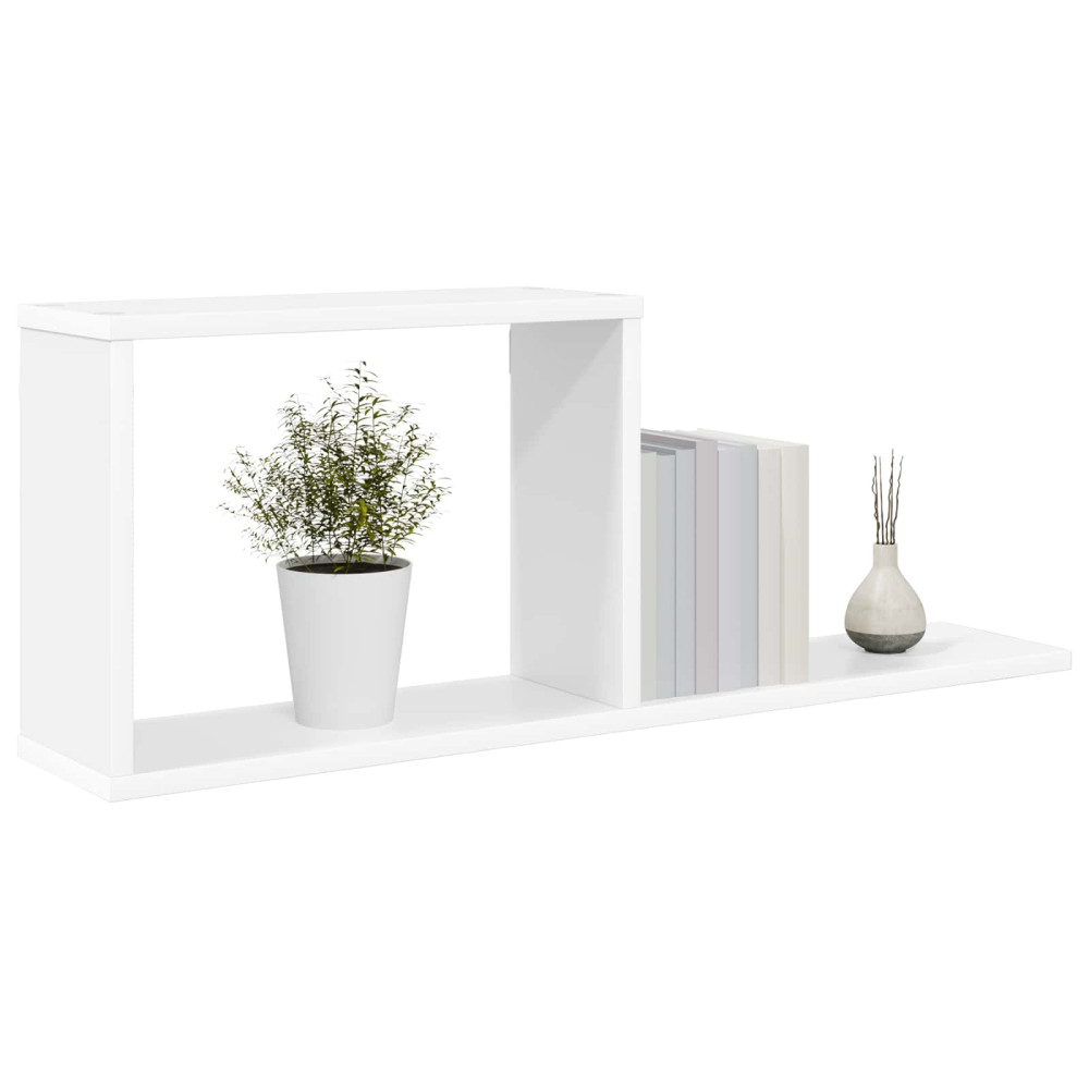 Produktbild för Flytande hyllor Vit 80 x 15 x 30 cm Konstruerat trä