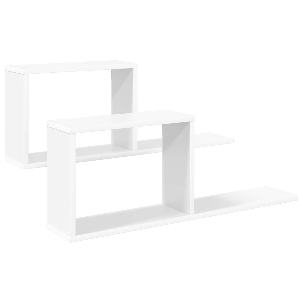 Produktbild för Flytande hyllor 2 pcs Vit 80 x 15 x 30 cm Konstruerat trä