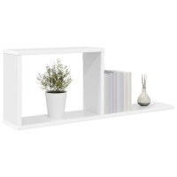 Produktbild för Flytande hyllor 2 pcs Vit 80 x 15 x 30 cm Konstruerat trä