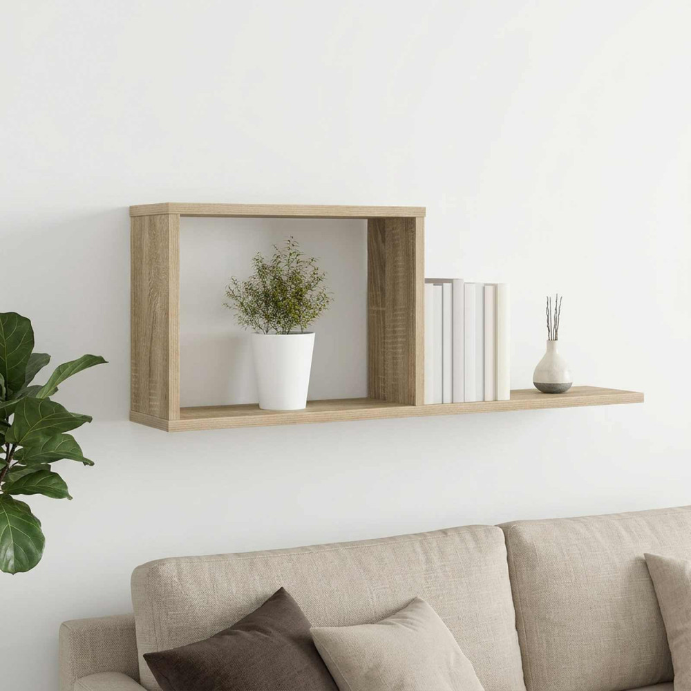 Produktbild för Flytande hyllor Sonoma-ek 80 x 15 x 30 cm Konstruerat trä
