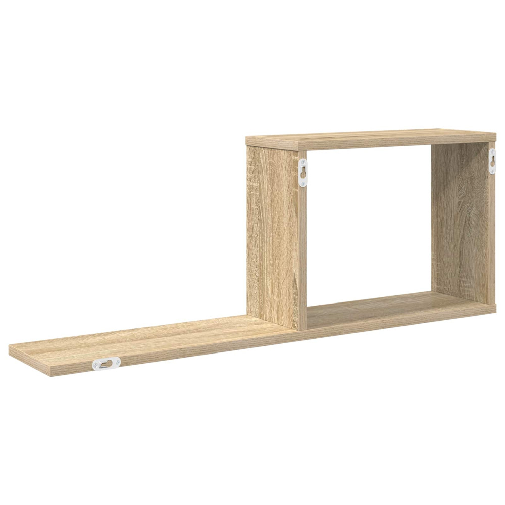 Produktbild för Flytande hyllor 2 pcs Sonoma-ek 80 x 15 x 30 cm Konstruerat trä