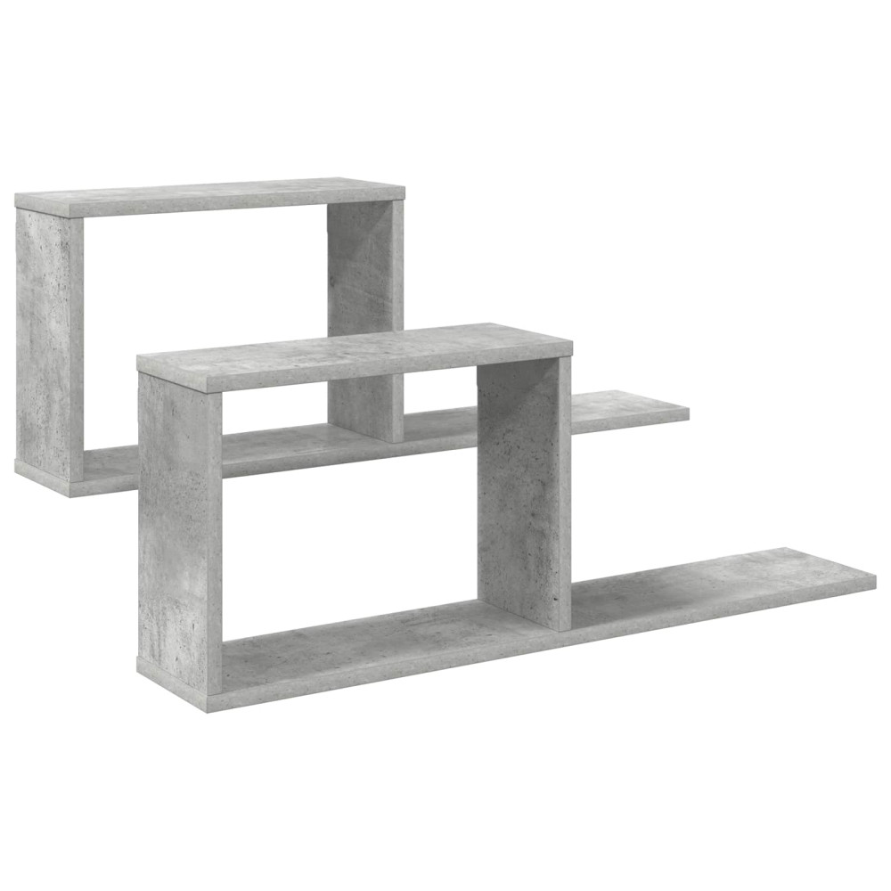 Produktbild för Flytande hyllor 2 pcs Betonggrå 80 x 15 x 30 cm Konstruerat trä