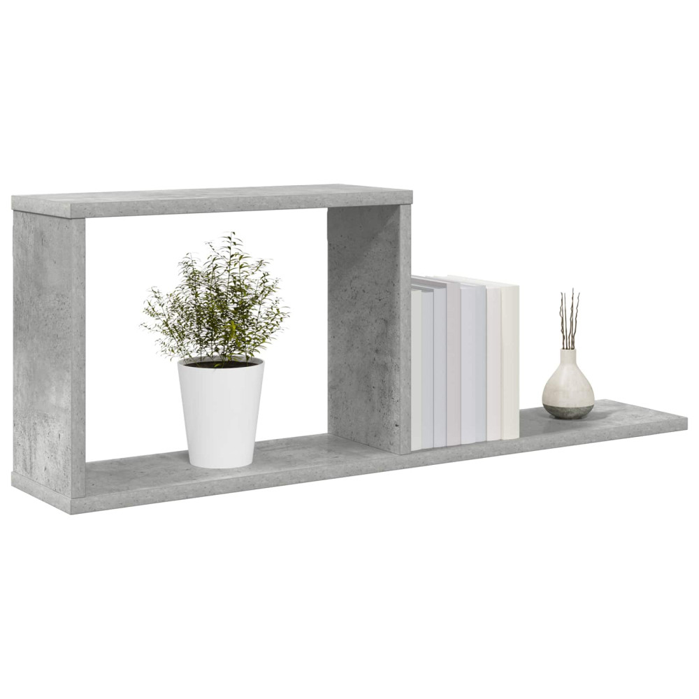 Produktbild för Flytande hyllor 2 pcs Betonggrå 80 x 15 x 30 cm Konstruerat trä