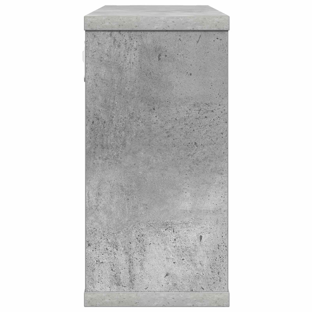 Produktbild för Flytande hyllor 2 pcs Betonggrå 80 x 15 x 30 cm Konstruerat trä