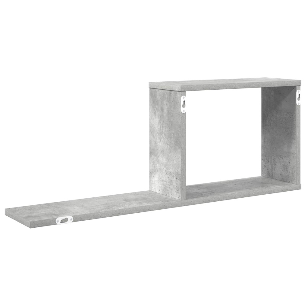 Produktbild för Flytande hyllor 2 pcs Betonggrå 80 x 15 x 30 cm Konstruerat trä