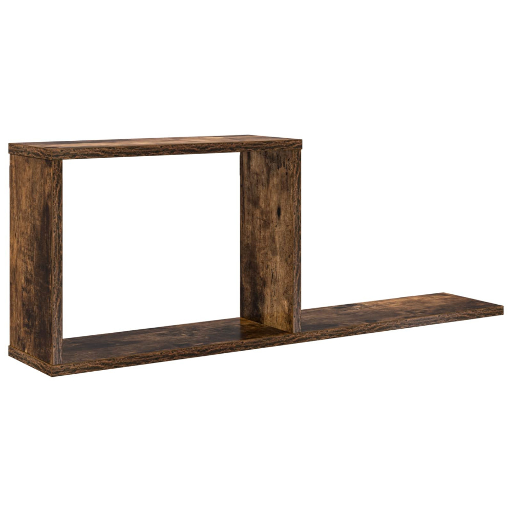 Produktbild för Flytande hyllor Rökt ek 80 x 15 x 30 cm Konstruerat trä